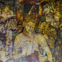 Фреска в вырезанном пещерном храме Аджанта (7) :: Георгий А
