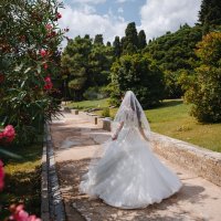 Крутилась под солнцем радостная невеста в Воронцовском парке :: Лейла Ягодкина