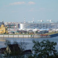 Стадион «Нижний Новгород» и Александро-Невский Новоярмарочный собор на Стрелке :: Наиля 