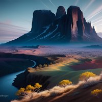 Пустынная долина у подножия скал :: Анатолий Клепешнёв