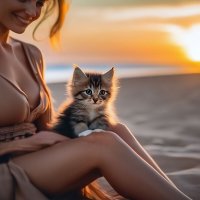 Девушка и котенок :: Аркадий Баринов