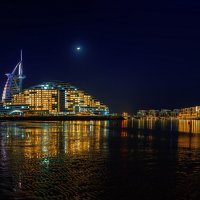 Burj Al Arab и Jumeirah beach hotel ночью. Дубай. Объединенные Арабские эмираты. :: Павел Сытилин