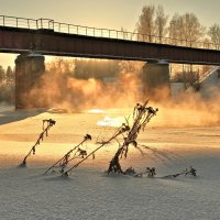 Зимний вечер на реке Плюсса. :: vlad. alferow