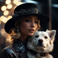Модный портрет девушки с белой собакой :: дмитрий мякин