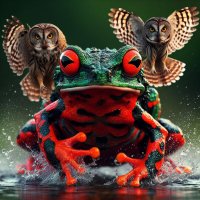 Сказочные совы и лягушка: компьютерная графика или реальность? :: дмитрий мякин
