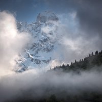 Ushba Mountain In Clouds :: Fuseboy 