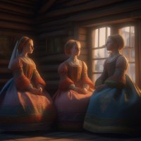 Три девицы под окном Пряли поздно вечерком... :: Галина 