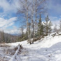 Ильменский хребет. Апрель. Миасс, Машгородок. (панорама) :: Алексей Трухин