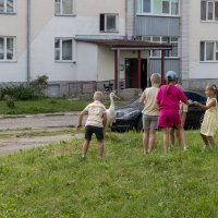 Дети  знакомятся с аистом :: Анатолий Клепешнёв