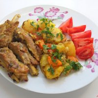 Свиные рёбрышки из афганского казана, ммм, мясо тает во рту! :-) :: Андрей Заломленков