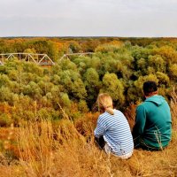 Не только я прихожу посидеть на обрыве у Хопра. :: Восковых Анна Васильевна 