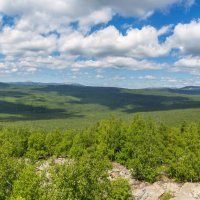 На горе Крутой Ключ, хребет Малый Уральский (панорама). :: Алексей Трухин