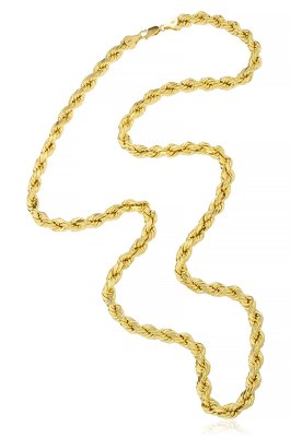 Create an attractive style using 14k Yellow Gold Rope Chain!