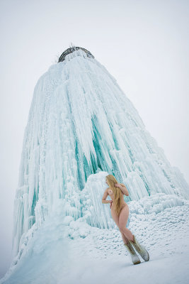 Зимняя фотосессия НЮ на водопаде (бэкстейдж)