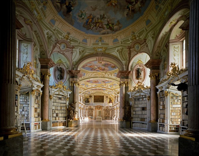 Библиотека аббатства Адмонт. Адмонт, Австрия.