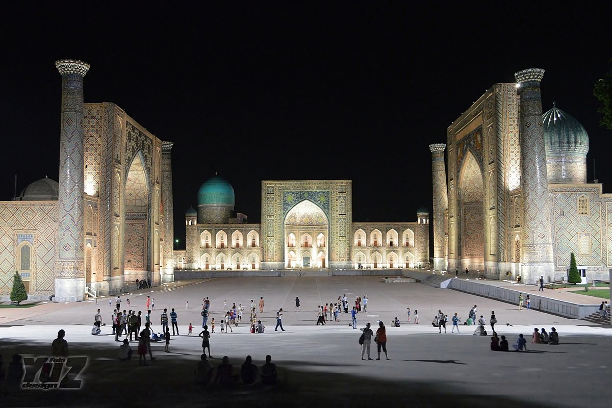 Samarkand, Uzbekistan. The June 5  2016. The Night type Registan. - Юрий Захаров