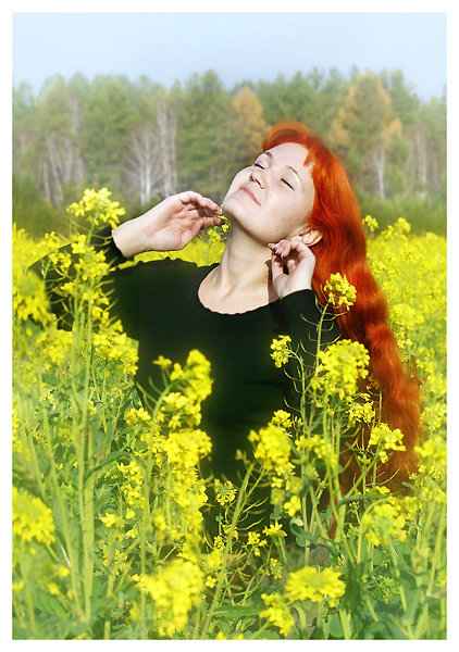 в поле нежно  солнцу  улыбнусь - Valentina Lujbimova [lotos 5]