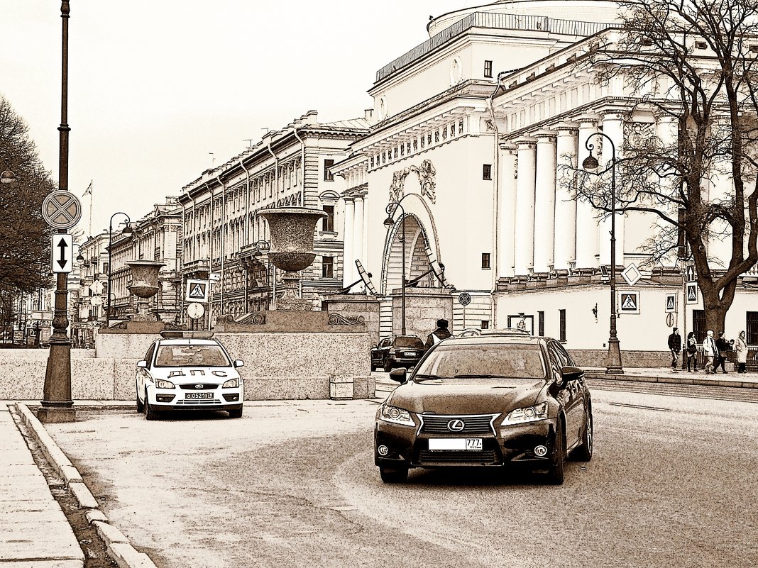 Патруль ДПС на Адмиралтейской набережной - Фотогруппа Весна