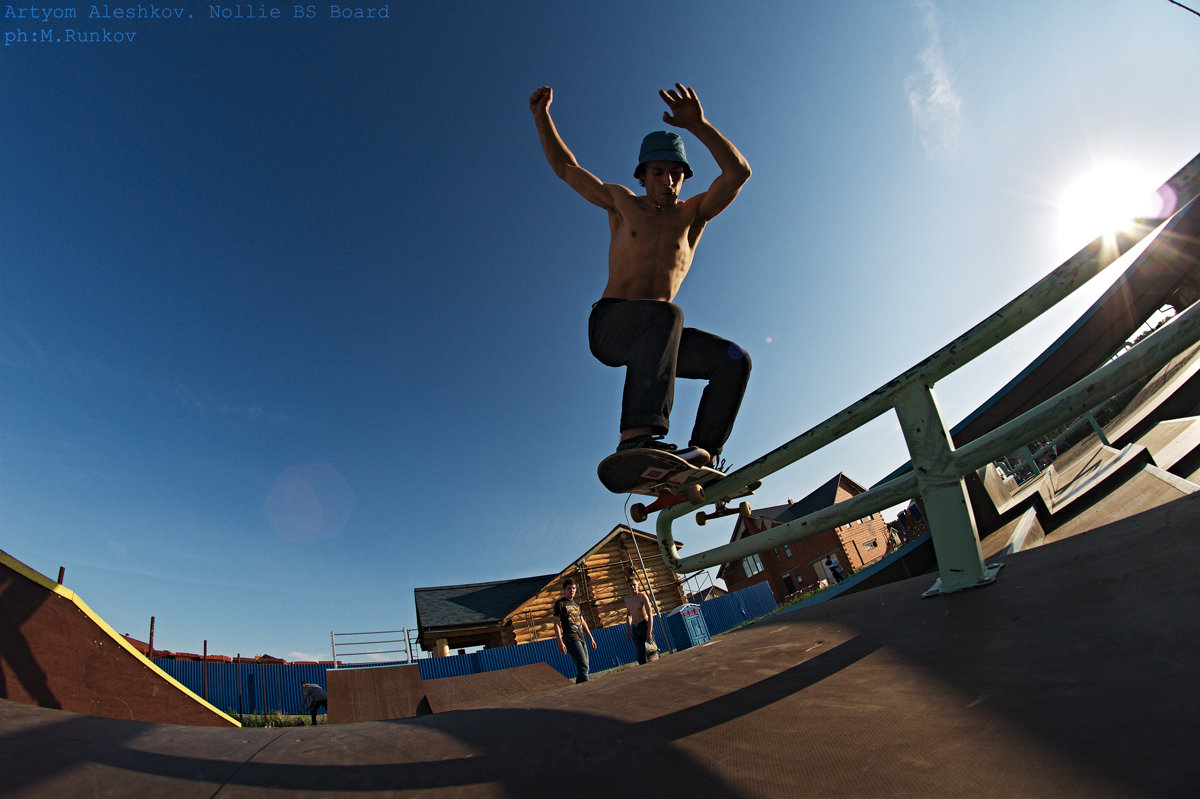 Nollie BS Boardslide up the rail - Максим Рунков