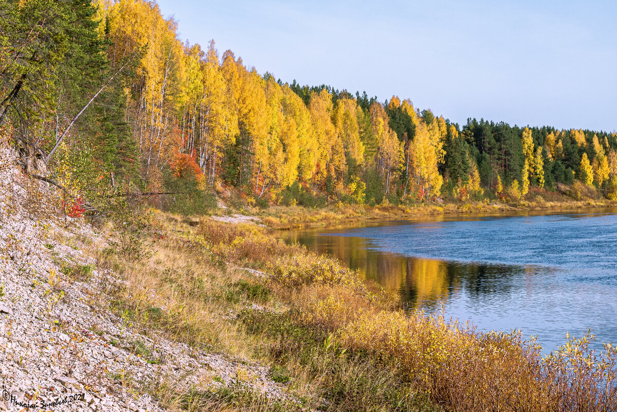 Сентябрь на Ижме (коми Из Ва - каменистая вода). Республика Коми, Сосногорск - Николай Зиновьев