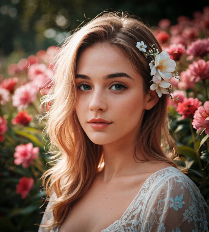 БАРЫШНЯ СРЕДИ ЦВЕТОВ - ura Зелев