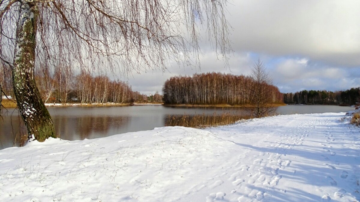 Зимний пейзаж с озером. - Милешкин Владимир Алексеевич Зимний пейзаж с озером. - Милешкин Владимир Алексеевич