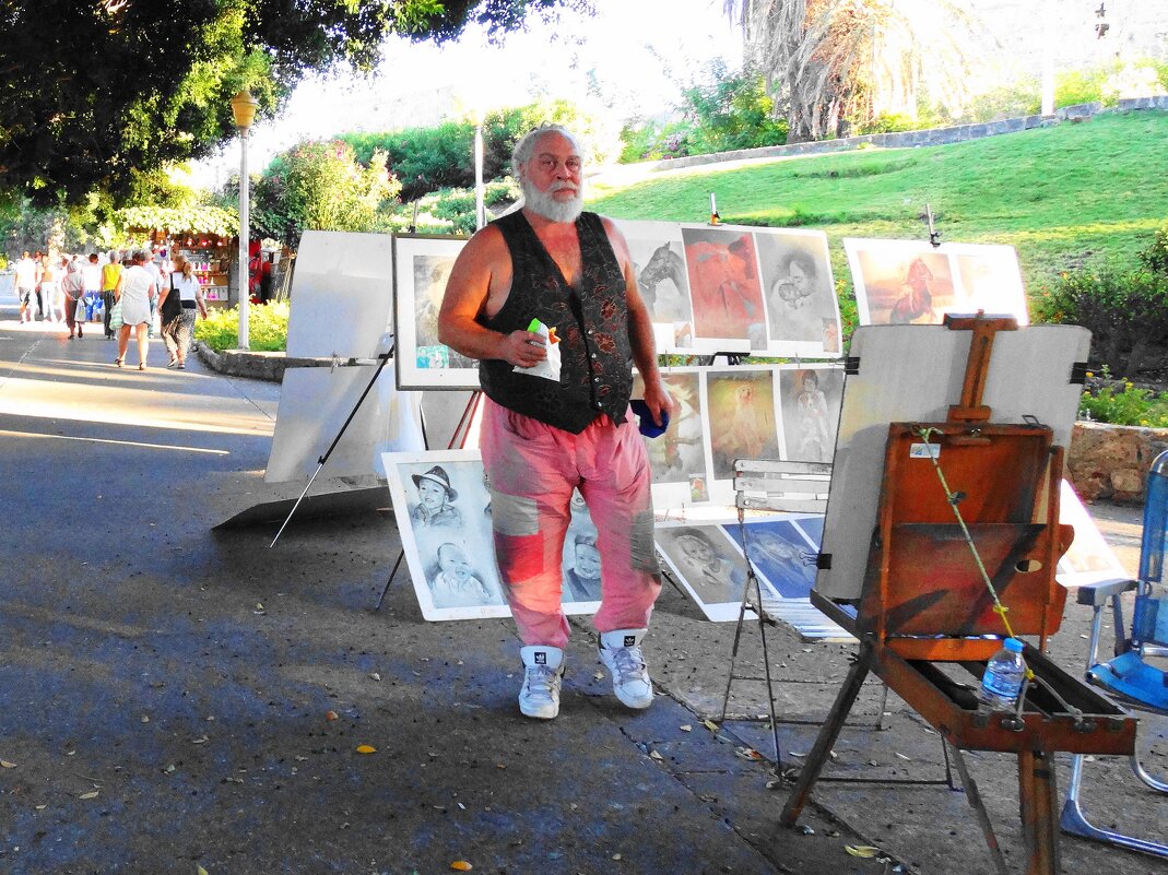 О цветовой дифференциации штанов. Художник в розовом, Родос - svk * О цветовой дифференциации штанов. Художник в розовом, Родос - svk *