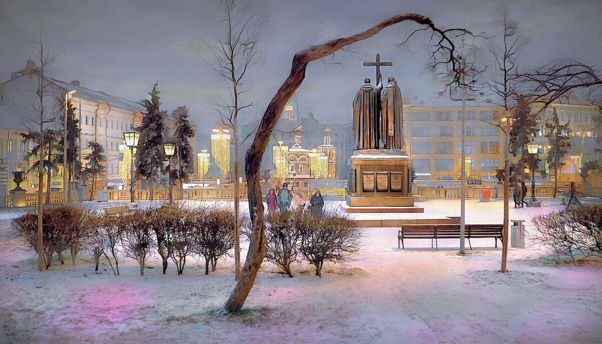 Москва. Вид от Ильинского сквера на Славянскую площадь. - В и т а л и й .... Л а б з о'в