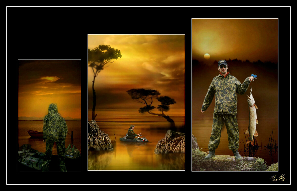 триптих  На  рыбалке - Е.М. ***