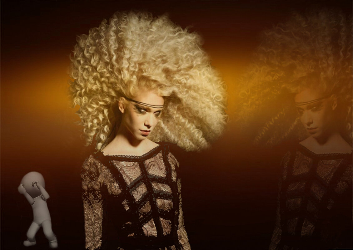 Прическа взрыв  на  макаронной фабрике - Е.М. ***