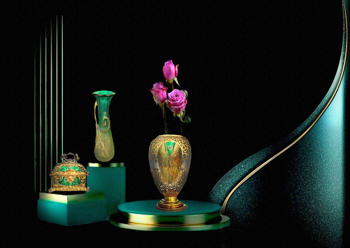 натюрморт в бирюзовых  тонах - Е.М. ***