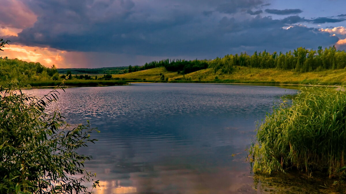 Озеро и закат. - Татьяна Нефедьева. 