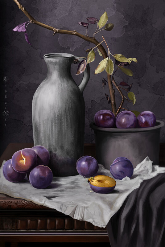 Натюрморт со сливами - Наталия Львова