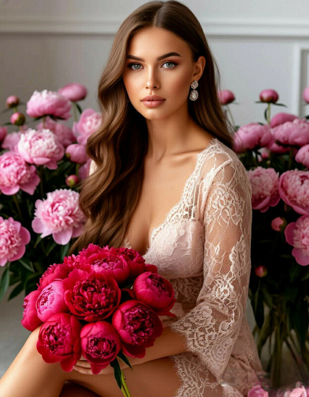 Девушка с пионами - Сергей Кочнев