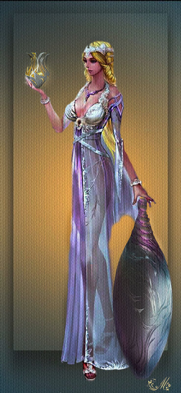 панно Девушка с кувшином - Е.М. ***