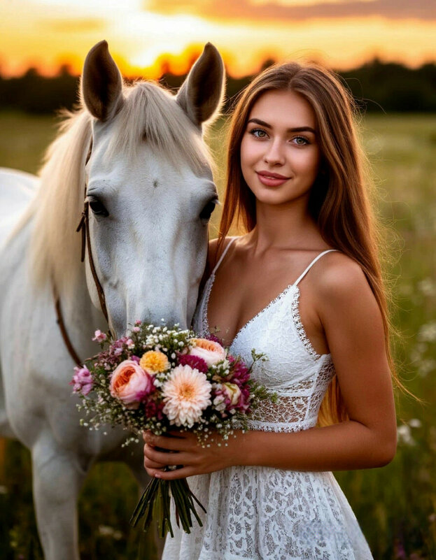 Девушка с конём - Сергей Кочнев