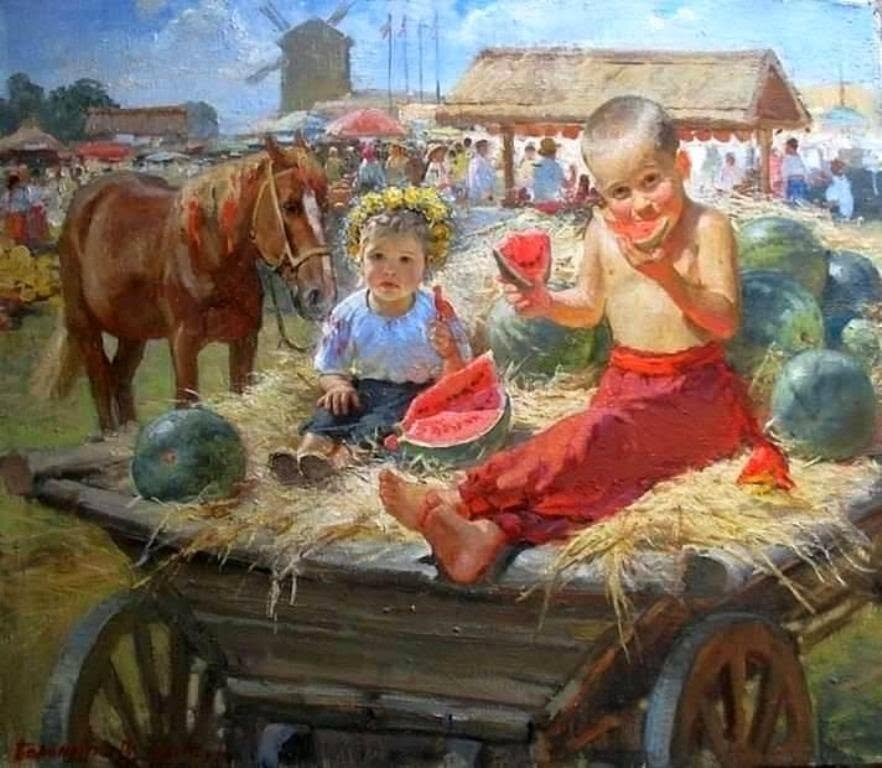 картина  " Сорочинський ярмарок" художник Віталій Бараненко - Степан Карачко