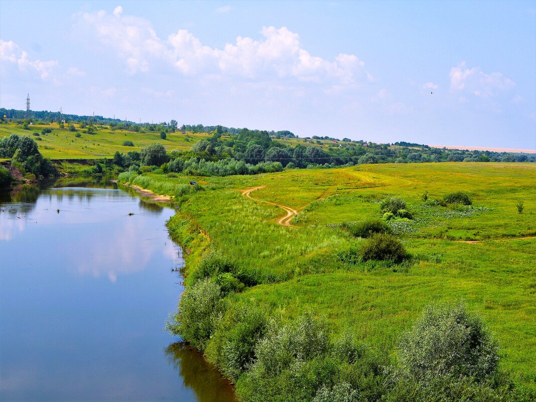 Алатырь. Просёлочная дорога в пойме реки Алатырь. - Пётр Чернега