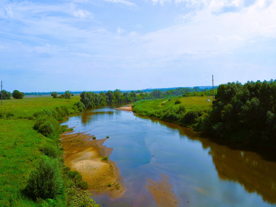 Алатырь. Отмель реки Алатырь летом. - Пётр Чернега