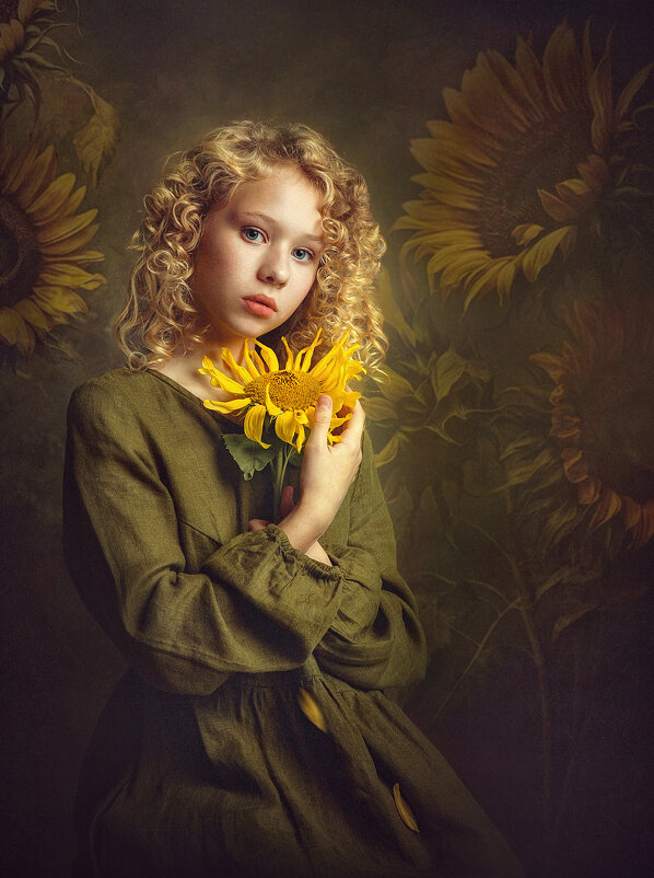 "Портрет с подсолнухом" - Дина Агеева