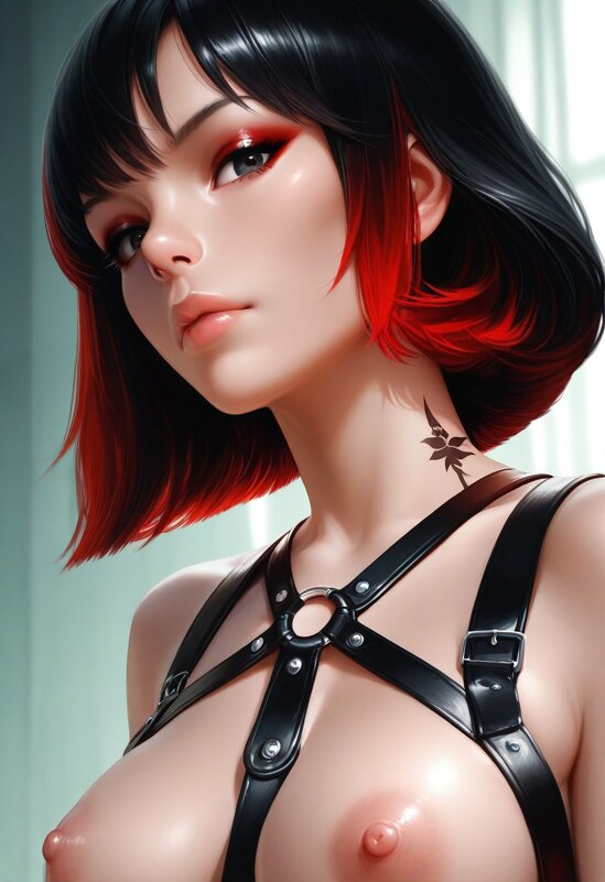 Девушка с красочными волосами - М С