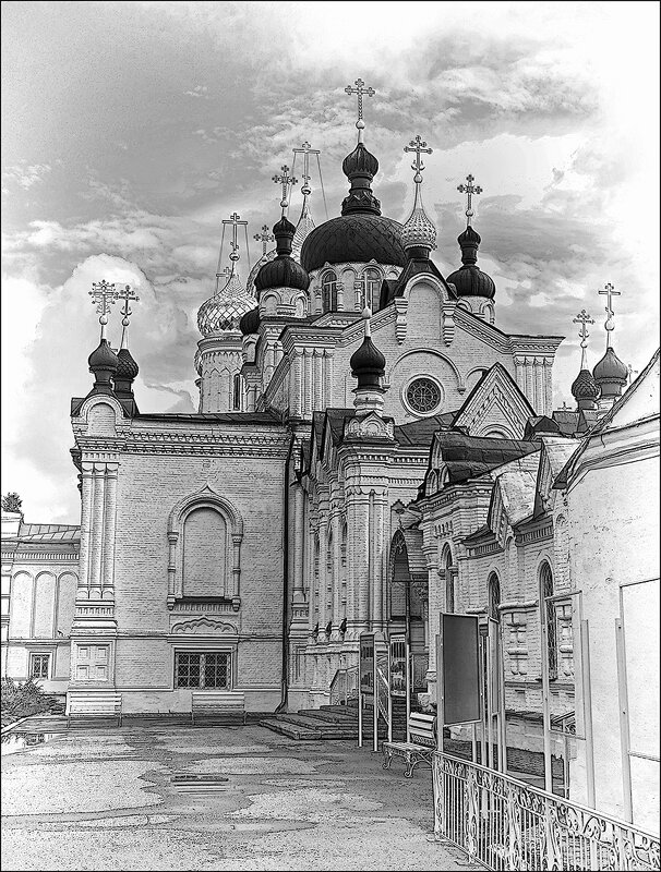 Вид во двор Богоявленско-Анастасиинского Женского Монастыря. - Николай Феофанов