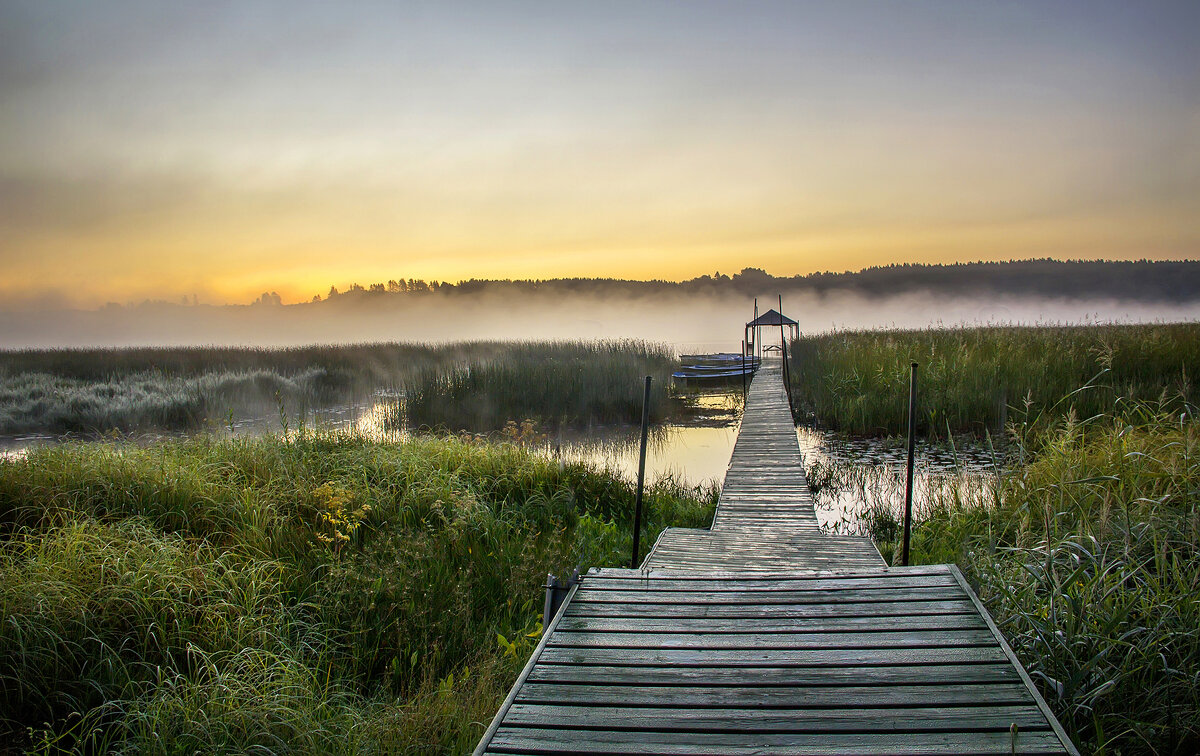 Рассвет на озере. - Bosanat 