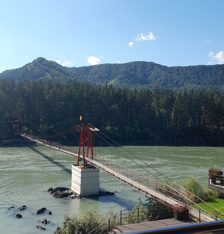 Мост через Катунь к Камышлинскому водопаду . - Мила Бовкун