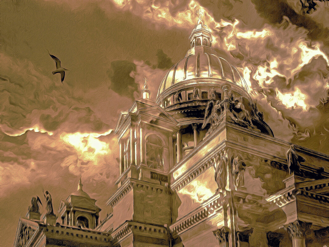 Золотой  купол Исаакия,  фотокартина  была  на  выставке  в Москве - Фотогруппа Весна