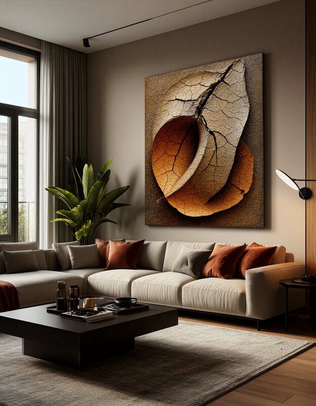 «Лист» интерьерная картина на хлопковом холсте. - дмитрий мякин