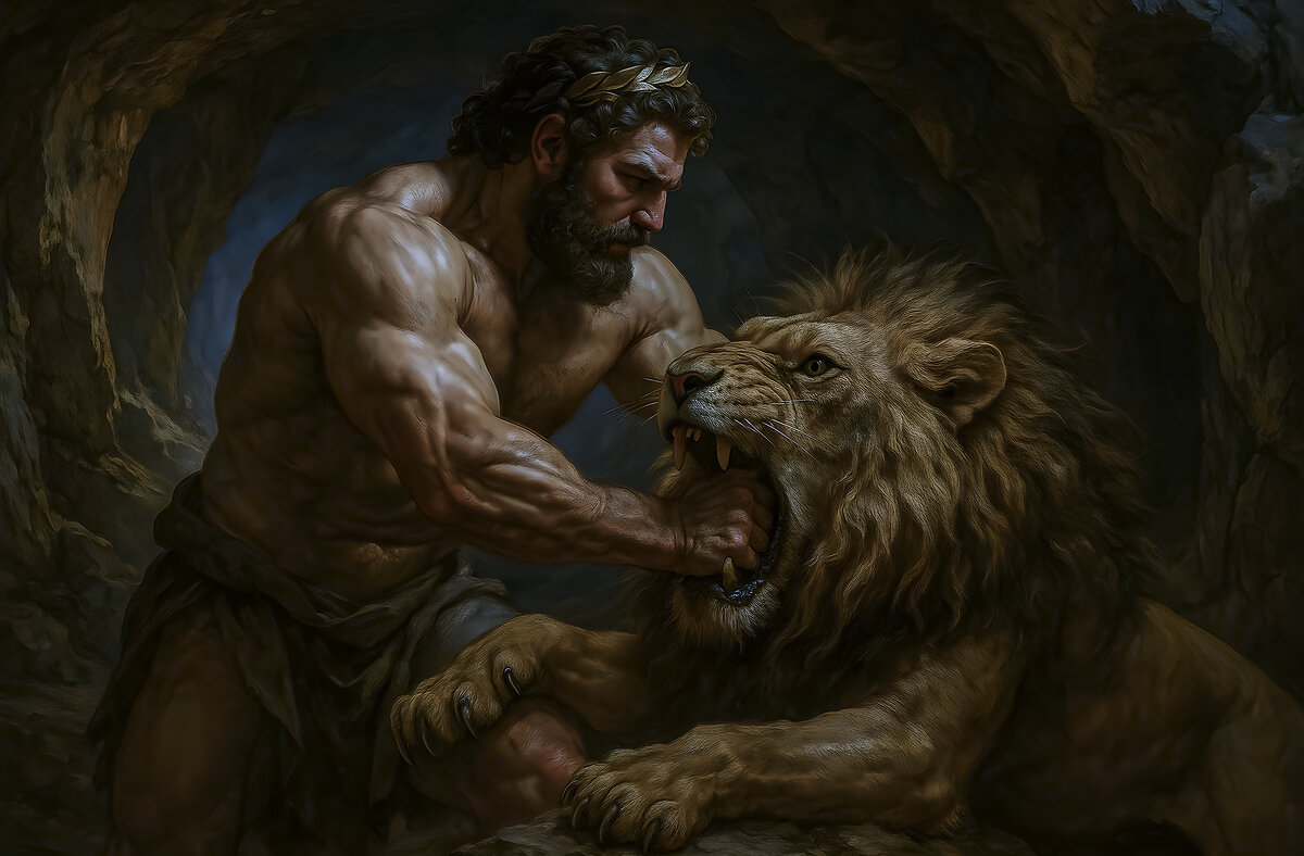 Геракл убивает Немейского льва - Aleksey Afonin