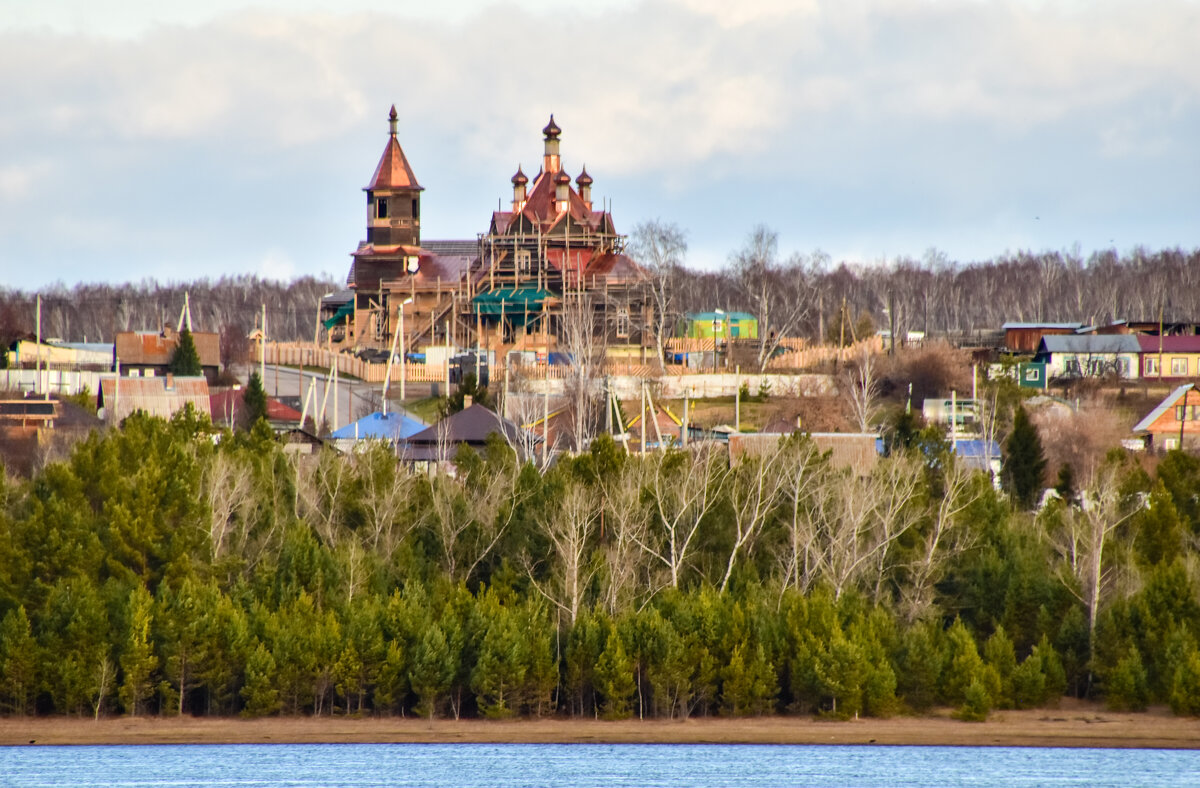 Село Барабаново, вид с правого берега Енисея - Владимир Звягин Село Барабаново, вид с правого берега Енисея - Владимир Звягин