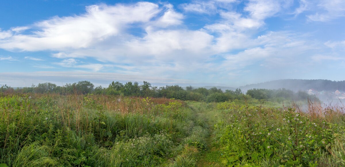 Летнее утро на реке Миасс. г. Миасс, Машгородок (панорама). - Алексей Трухин Летнее утро на реке Миасс. г. Миасс, Машгородок (панорама). - Алексей Трухин