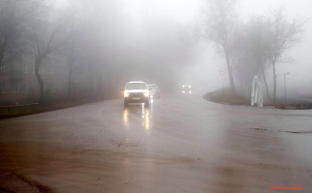 Водитель, будь внимателен и осторожен при езде в густом туиане! - Андрей Заломленков
